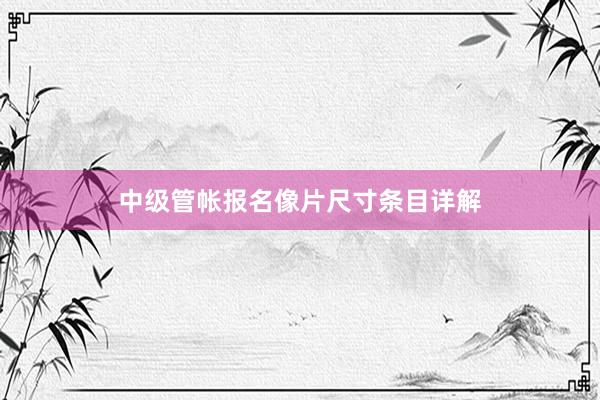中级管帐报名像片尺寸条目详解